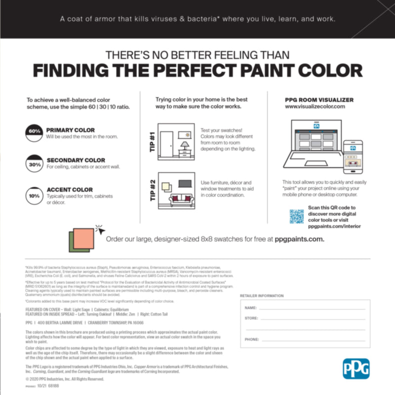 PPG COPPER ARMOR™ Anti Microbial Interior Paint- Semigloss